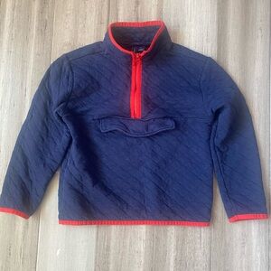 Janie and Jack Quilted Navy Sweatshirt with Red Accents.